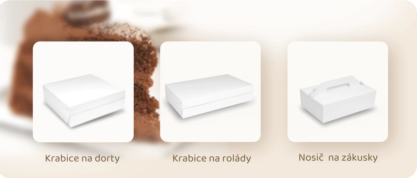 krabice na dorty - rolády - zákusky